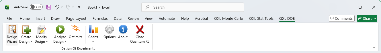 Quantum XL Design of Experiments